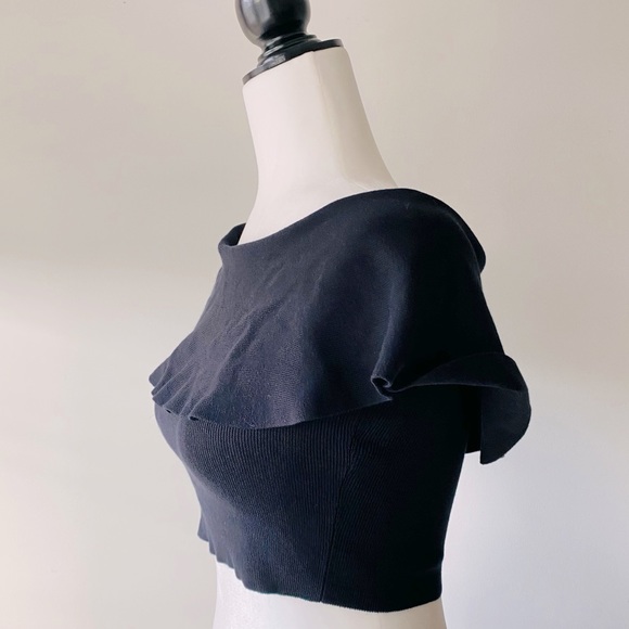 SOLD | Knit Ruffle Cropped Top - Picture 3 of 7